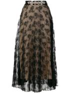 Christopher Kane Lace Rhinestone Embellished Skirt - Black