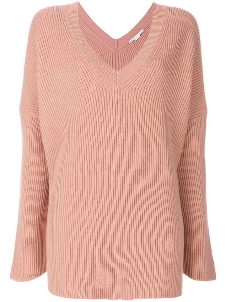 Stella Mccartney Ribbed V-neck Jumper - Pink & Purple