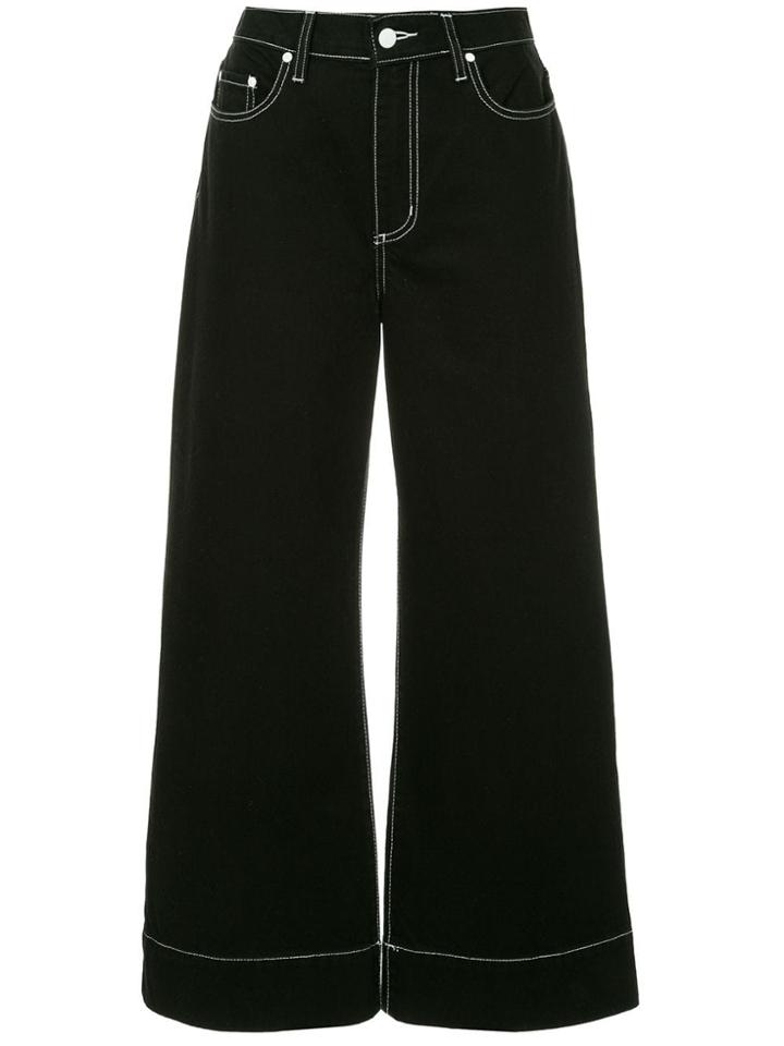 Nobody Denim Skylar Wide-leg Cropped Jeans - Black