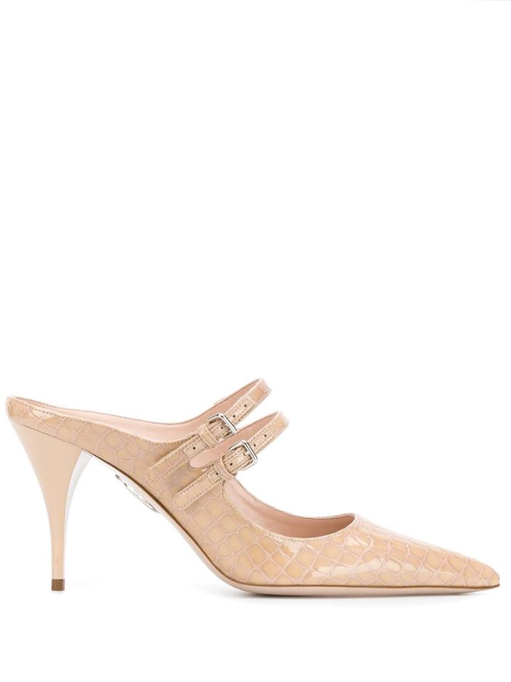 Miu Miu Slingback Pointed Tip Pumps - Neutrals