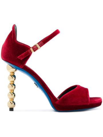 Loriblu Carved Heel Sandals - Red