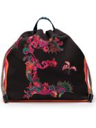 Etro 'e' Embroidered Backpack - Black