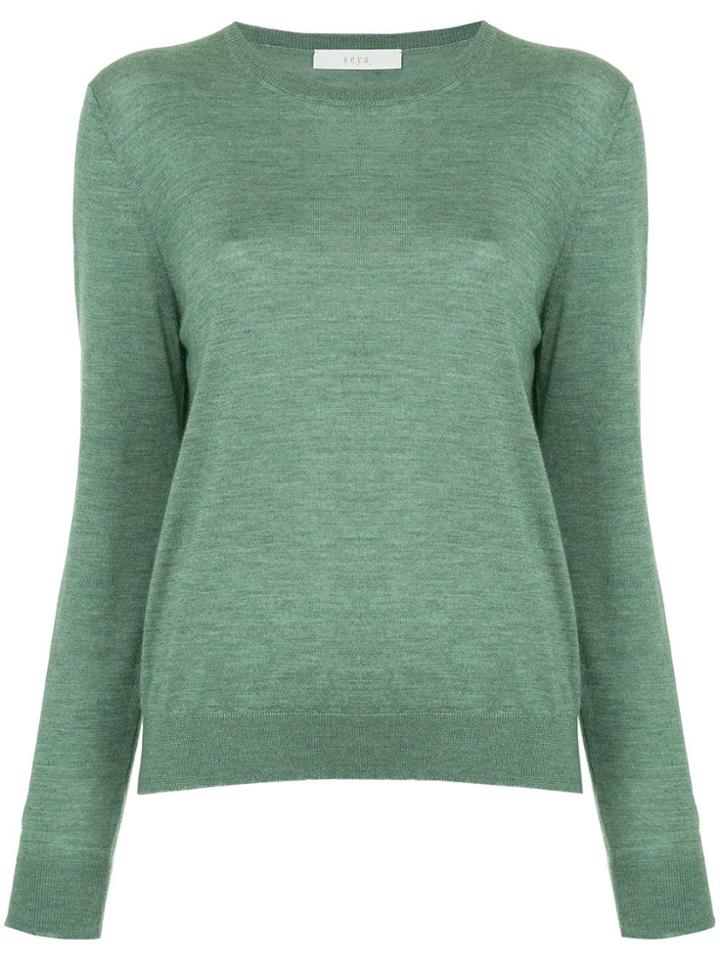 Seya. Round Neck Jumper - Green