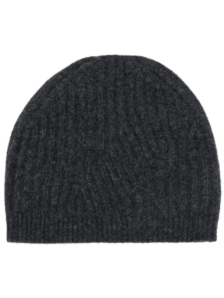 Pringle Of Scotland Travelling Rib Beanie - Grey