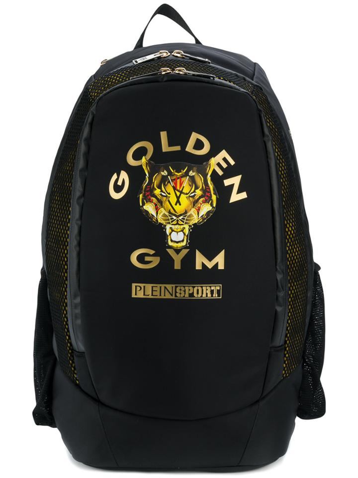 Plein Sport Golden Gym Print Backpack - Black