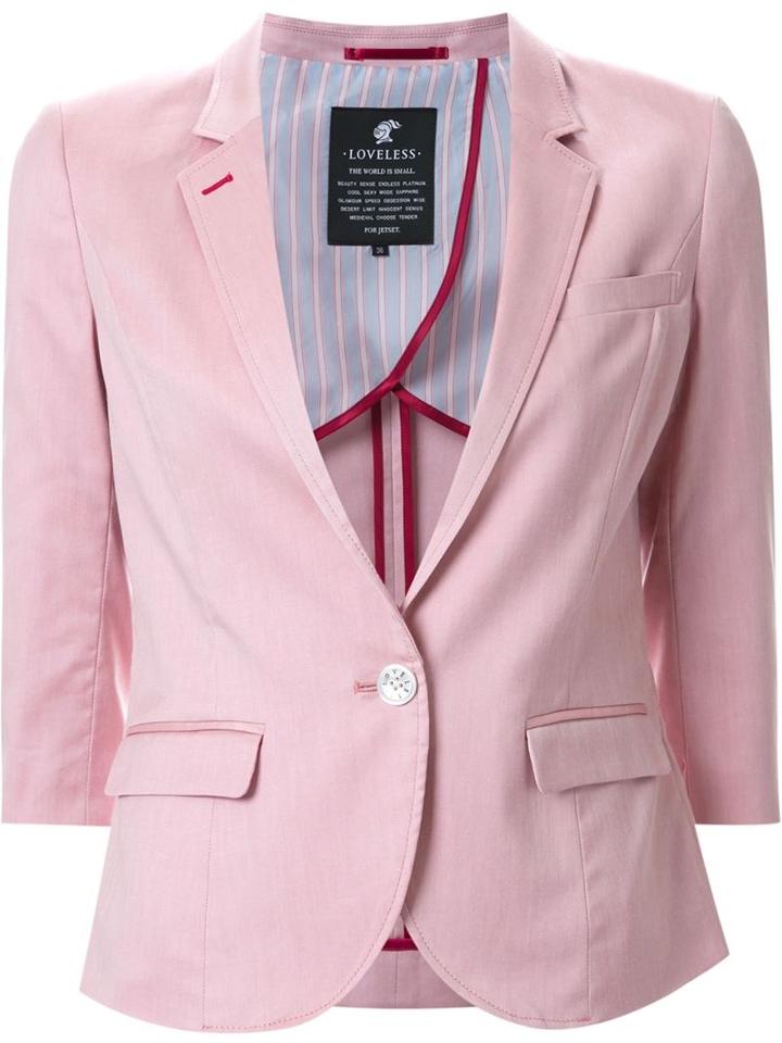 Loveless Single Button Blazer, Women's, Size: 36, Pink/purple, Cupro/cotton/polyester