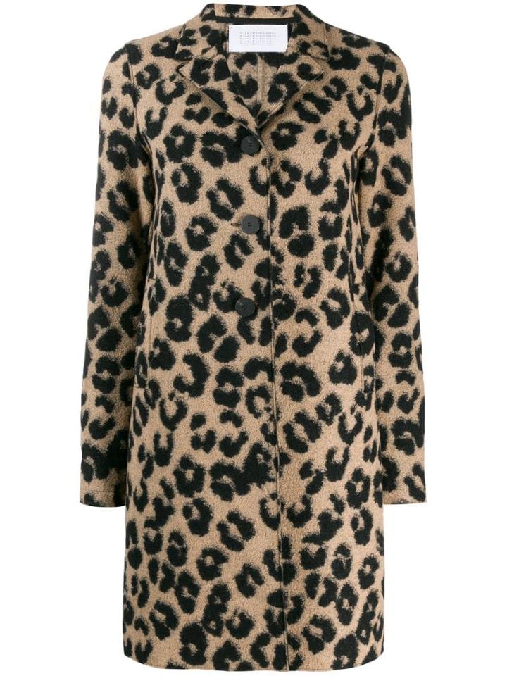 Harris Wharf London Leopard Print Textured Coat - Brown