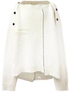 Raf Simons Oversized Poncho, Men's, White, Virgin Wool