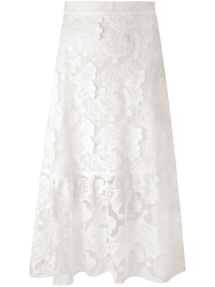 Perseverance London Paisley Lace Midi Skirt