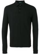 Zanone Long Sleeve Polo Shirt, Men's, Size: 50, Green, Cotton