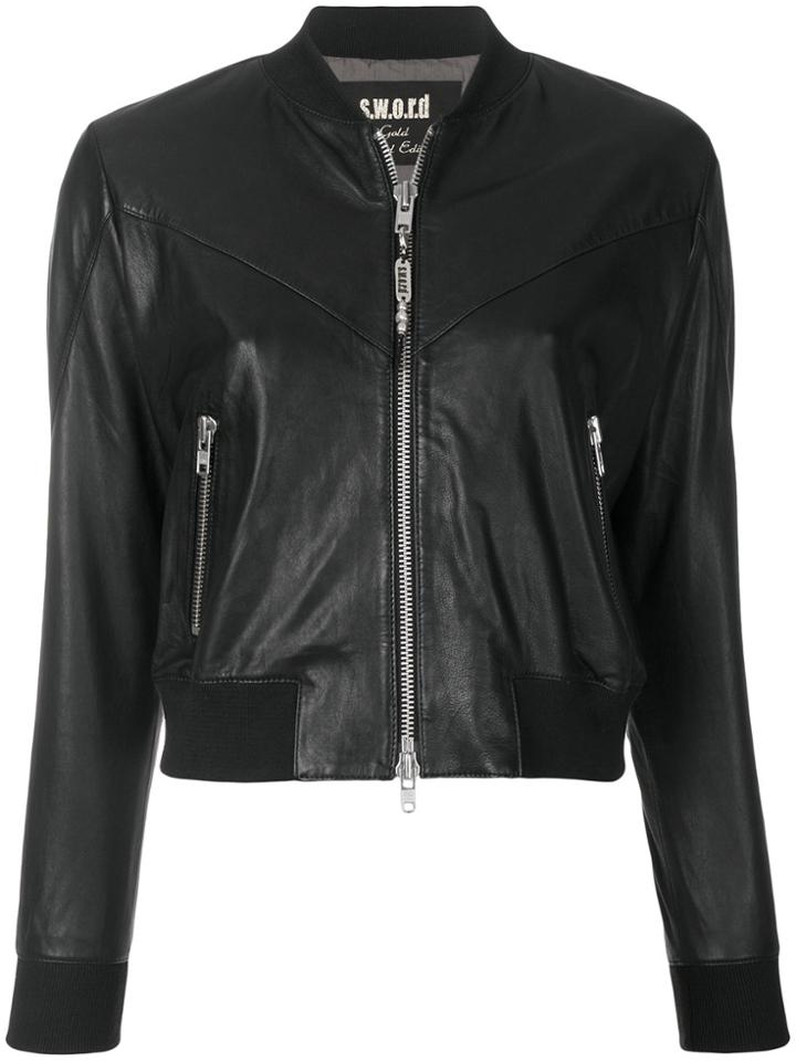 S.w.o.r.d 6.6.44 Cropped Zip Jacket - Black