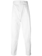 Damir Doma Drop-crotch Slim Trousers, Men's, Size: Medium, White, Cotton