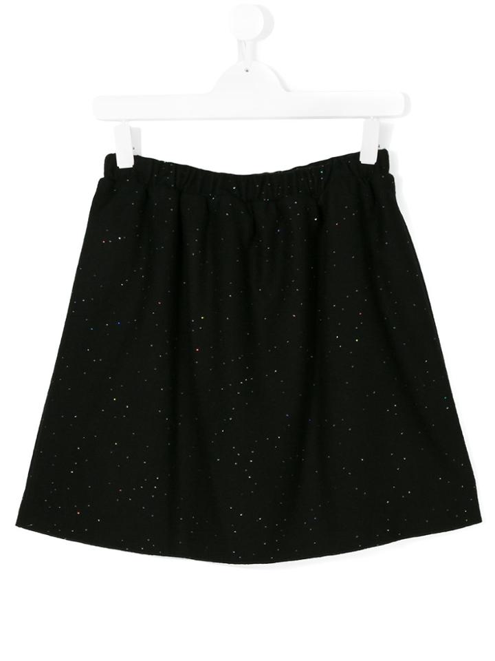 Douuod Kids Sequin Embroidered Mini Skirt - Black