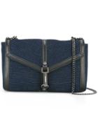 Diesel Ribbed Flap Closure Cross Body Bag, Women's, Blue, Cotton/leather