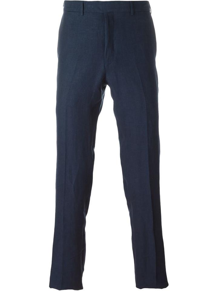 Fashion Clinic Chino Trousers, Men's, Size: 50, Blue, Viscose/linen/flax