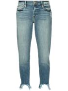 Frame Denim Distressed Detail Cropped Jeans - Blue