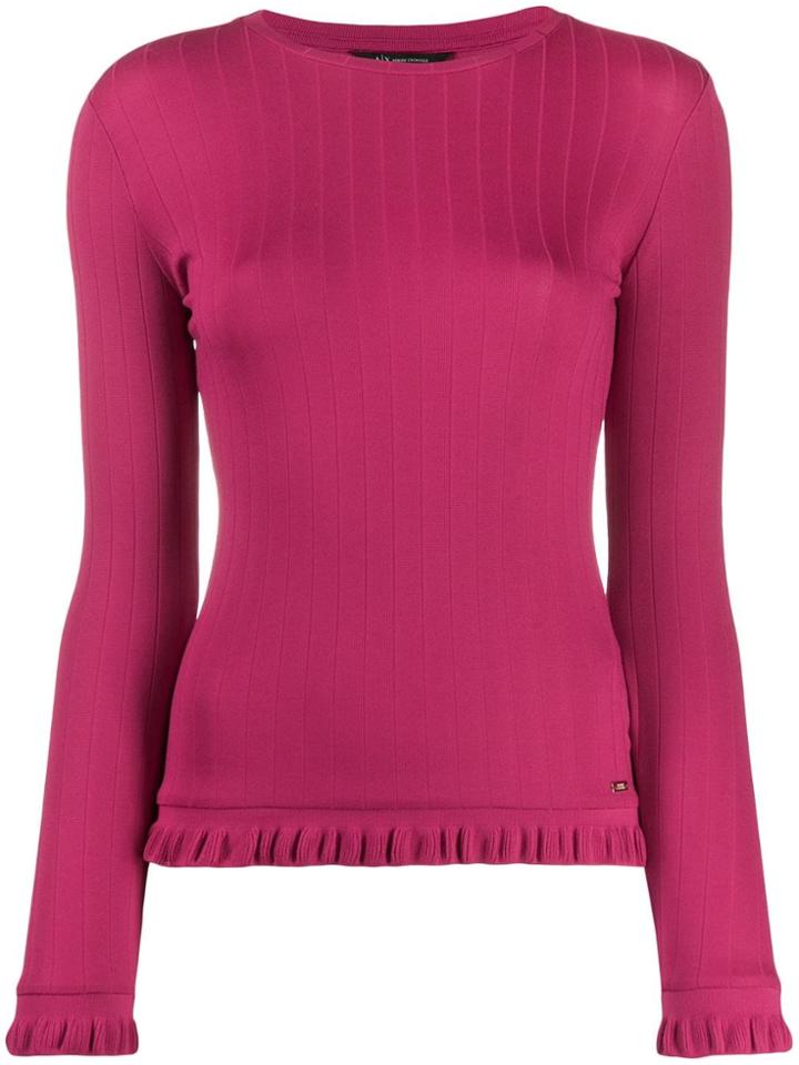 Armani Exchange Round Neck Jumper - Pink