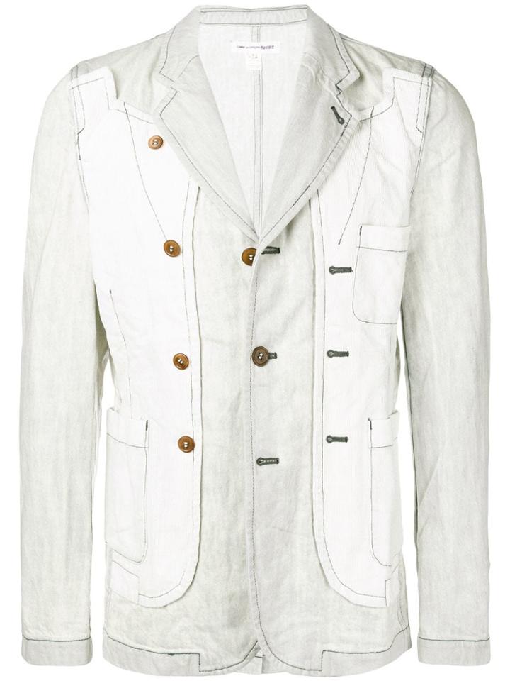 Comme Des Garçons Shirt Blazer-style Denim Jacket - Grey