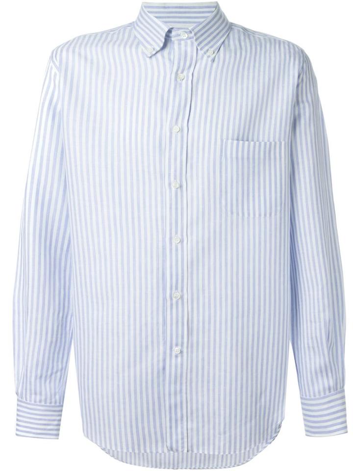 Loro Piana - Striped Shirt - Men - Cotton/linen/flax - L, Blue, Cotton/linen/flax