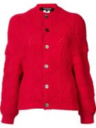 Junya Watanabe Comme Des Garçons Chunky Cardigan, Women's, Size: Small, Red, Polyester/wool