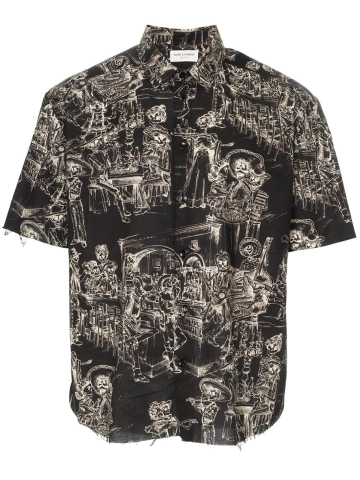 Saint Laurent Mexican Print Shirt - Black