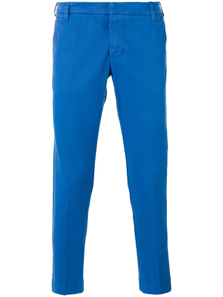 Entre Amis Slim Fit Trousers, Men's, Size: 35, Blue, Cotton/spandex/elastane