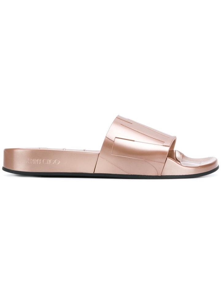 Jimmy Choo Patterned Slider Sandals - Pink