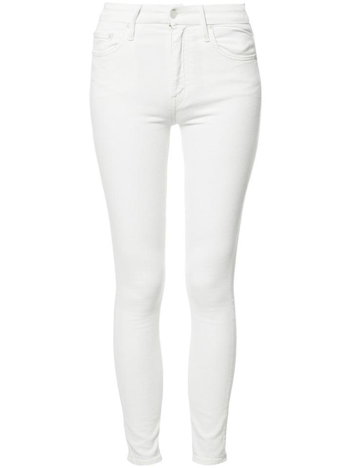 Mother Insider Cropped Jeans, Women's, Size: 25, White, Cotton/spandex/elastane