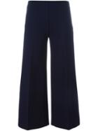 Love Moschino Wide-legged Cropped Trousers, Women's, Size: 44, Blue, Viscose/polyamide/spandex/elastane
