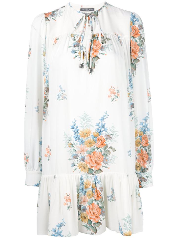 Alexander Mcqueen - Floral Dress - Women - Silk - 42, White, Silk