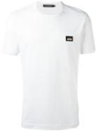 Dolce & Gabbana Chest Logo Plaque T-shirt, Men's, Size: 46, White, Cotton