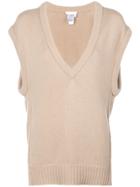 Chloé V-neck Loose Knitted Top - Nude & Neutrals
