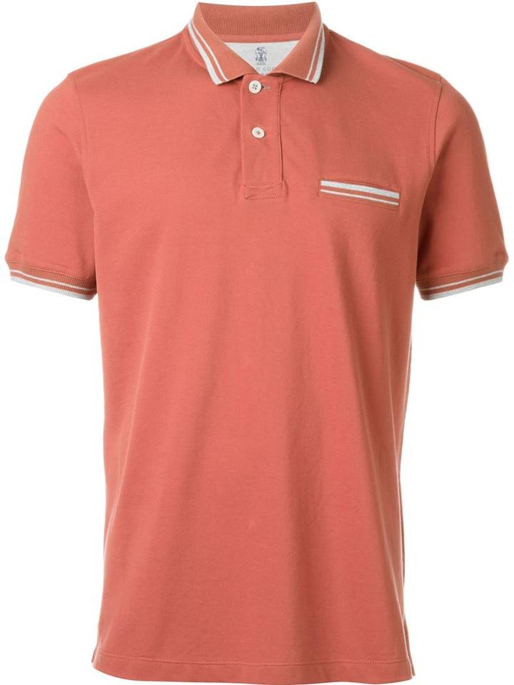 Brunello Cucinelli Piped Collar Polo Shirt
