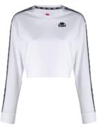Kappa Logo Print Cropped Sweatshirt - White