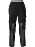 Brunello Cucinelli Layered Cargo Pants, Women's, Size: 42, Black, Cotton/silk/spandex/elastane