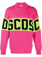 Gcds Colour Block Logo Sweater - Pink