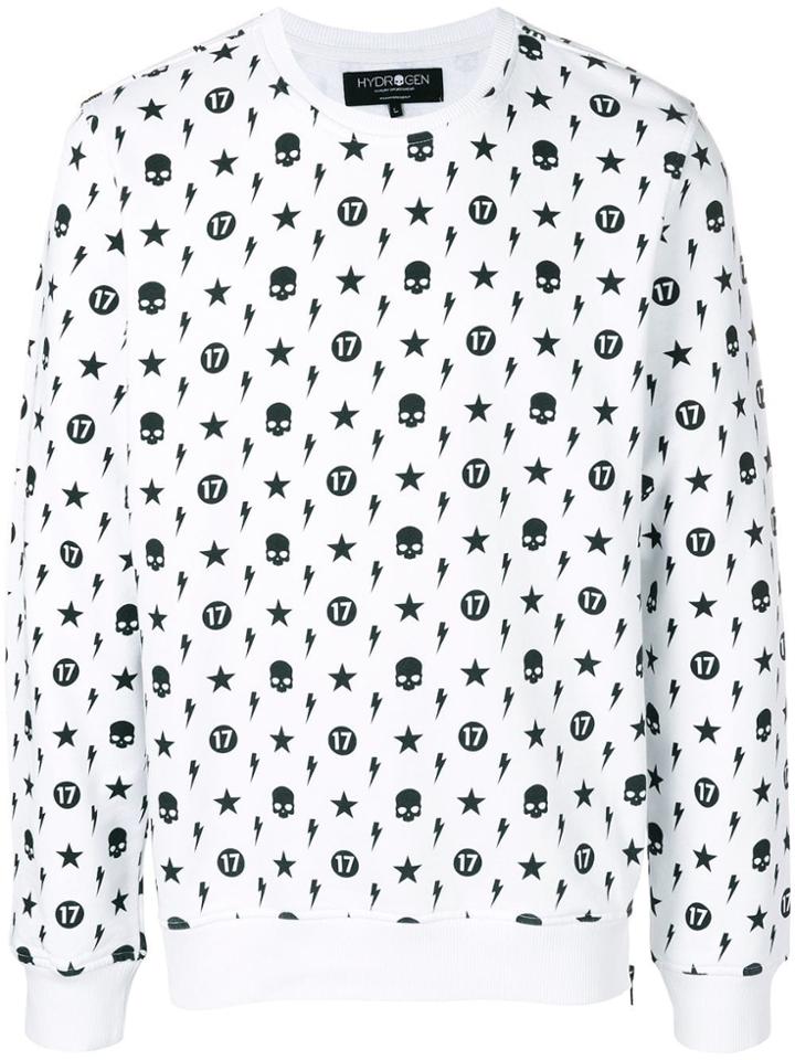 Hydrogen Multi-print Sweatshirt - White