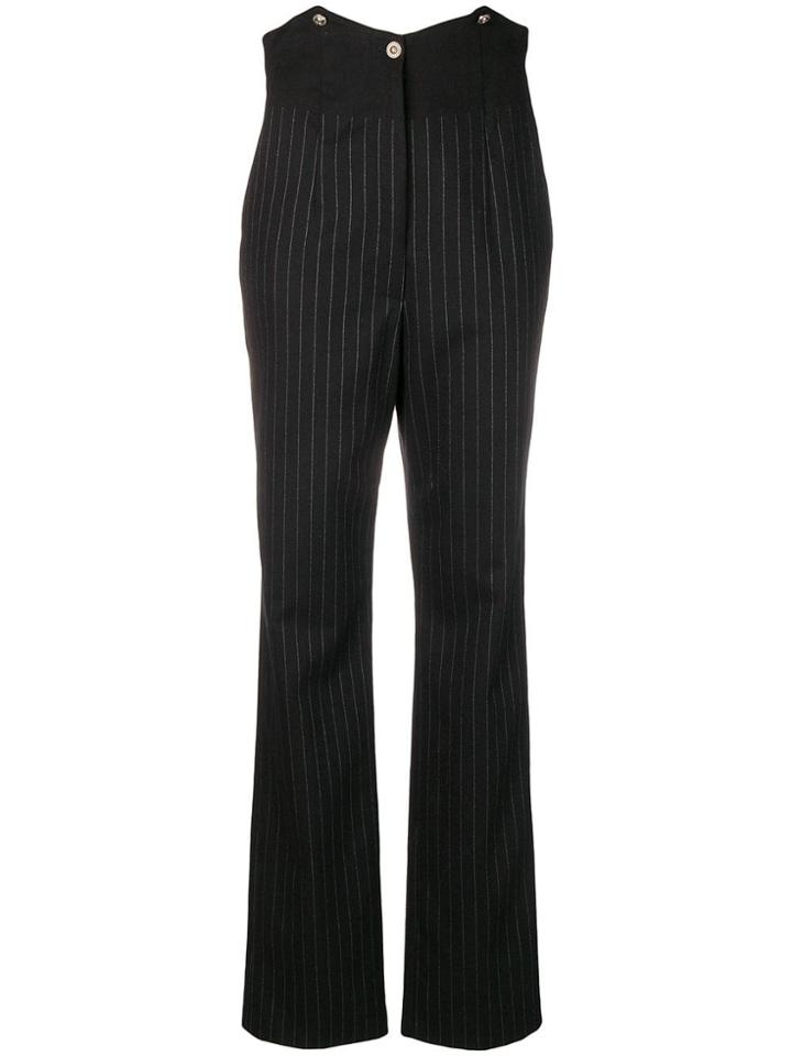 Jean Paul Gaultier Pre-owned Ferre Pinstriped Trousers - Black