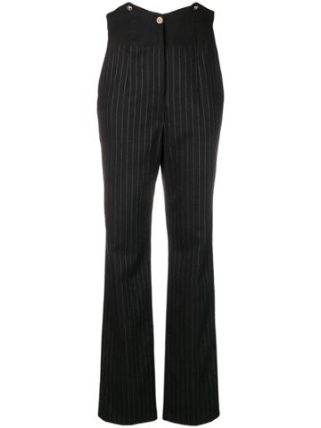 Jean Paul Gaultier Pre-owned Ferre Pinstriped Trousers - Black