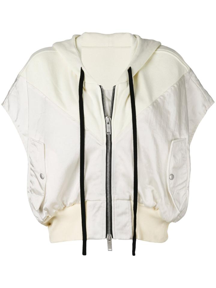 Unravel Project Hybrid Zip Front Hoodie - Nude & Neutrals