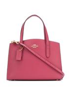 Coach Logo Plaque Tag Detail Bag - Pink