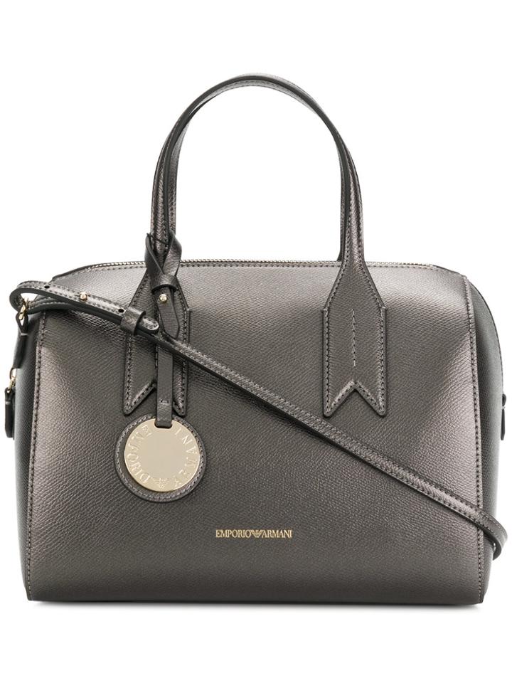 Emporio Armani Charm-detail Metallic Satchel
