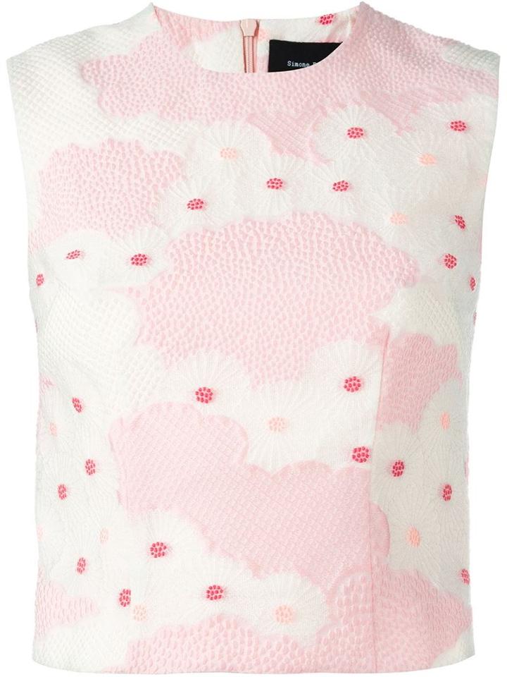 Simone Rocha Floral Brocade Top, Women's, Size: 8, Pink/purple, Silk/cotton/nylon/pbt Elite