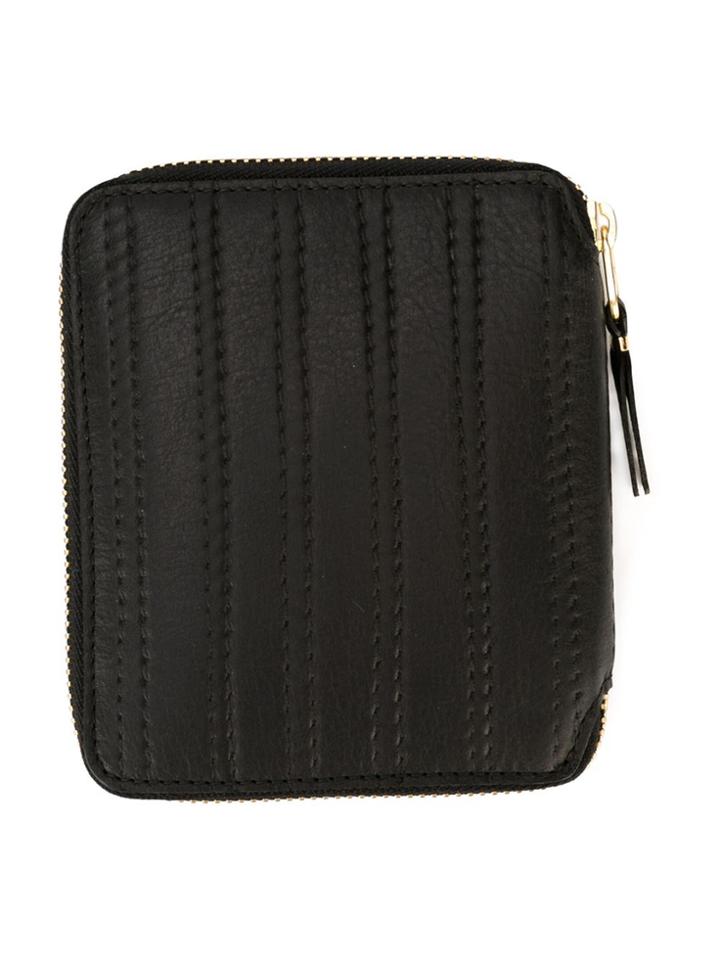 Comme Des Garçons Wallet 'embossed Stitch' Purse - Black