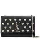 Saint Laurent 'monogram' Shoulder Bag, Women's, Black, Suede/leather