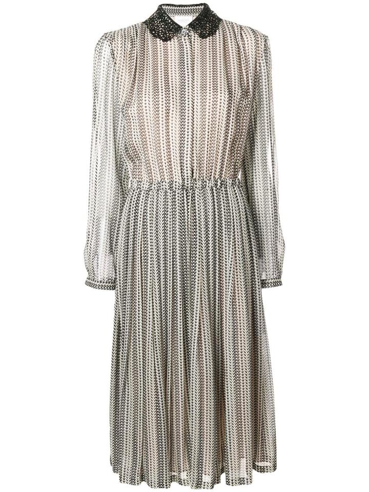 Giambattista Valli Pleated Full Dress - Neutrals