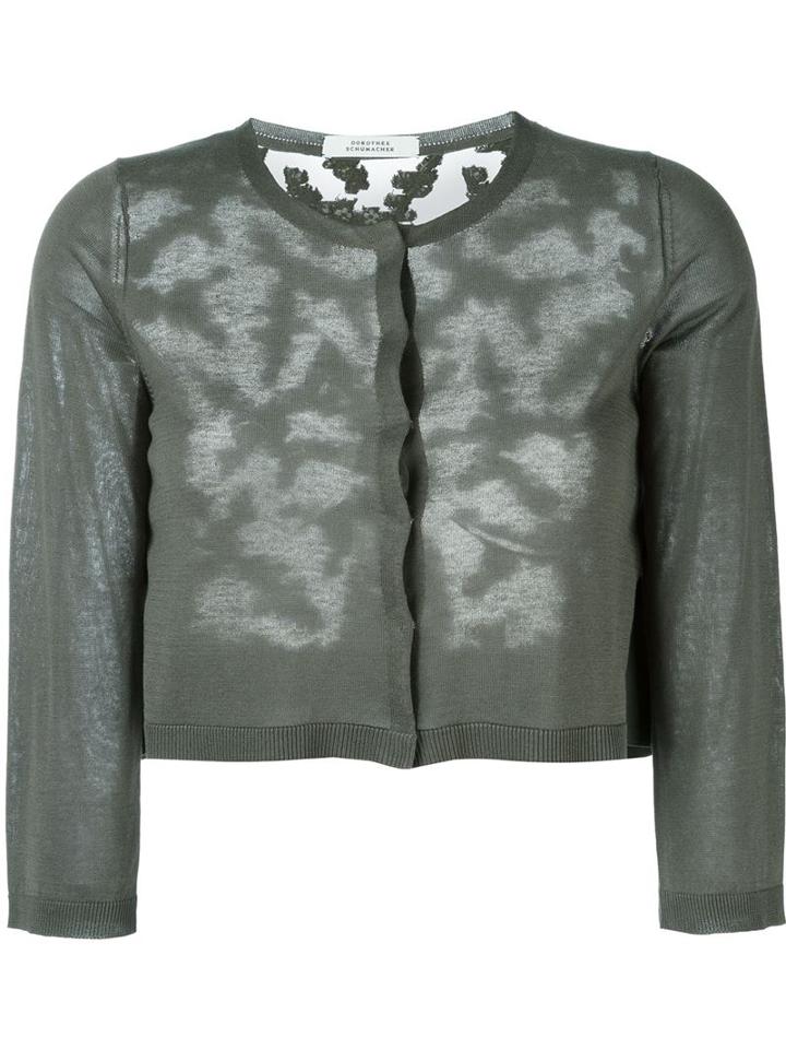 Dorothee Schumacher Sheer Back Cropped Cardigan