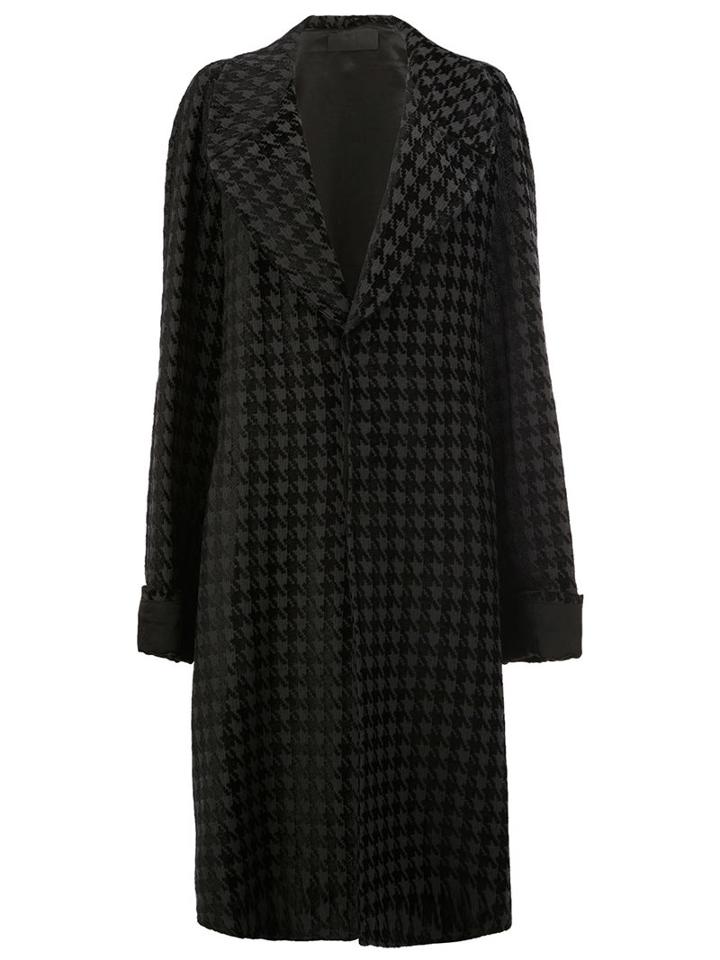 Haider Ackermann Houndstooth Pattern Coat, Women's, Size: 38, Black, Cotton/nylon/virgin Wool