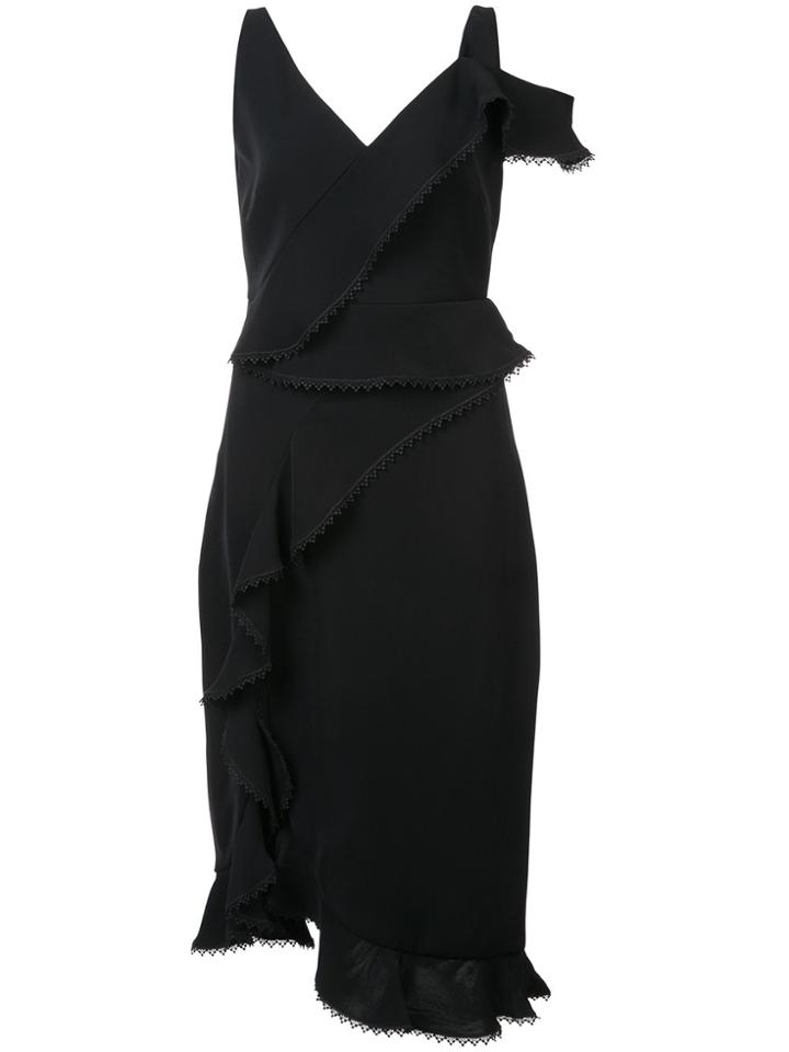 Three Floor V-neck Dress - White