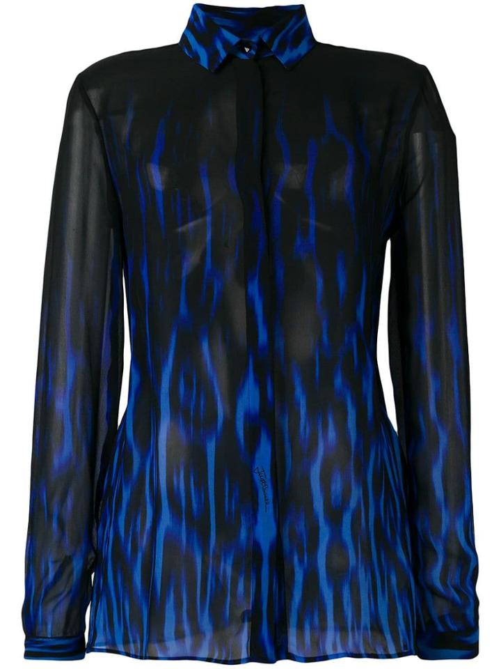 Just Cavalli Leopard Flame Print Shirt - Blue